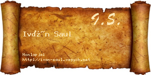 Iván Saul névjegykártya
